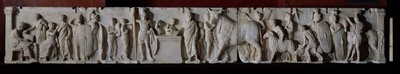 Taking the Census and the Sacrifice of a Bull, a Ram and a Pig in Honour of the God Mars, Frieze from the Altar of Domitius Ahenobarbus, from the Temple of Neptune, Rome by Roman